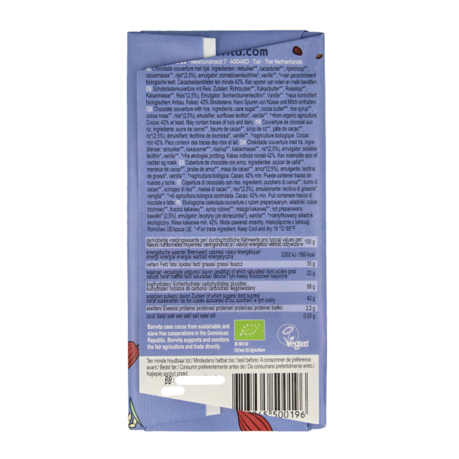 Cioccolato al Latte di Riso con Rice Crispy Bio Bonvita 100 Grammi