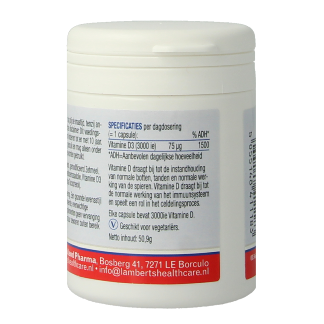 Vitamine D3 3000IE/75mcg 120 Capsules