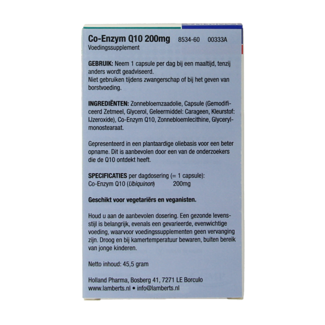 Lamberts Co-enzima Q10 200mg 60 capsule vegetali