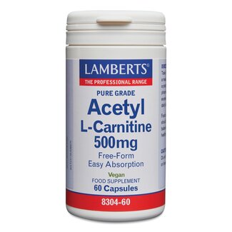 Lamberts Lamberts Acetil-L-Carnitina 500mg 60 Cápsulas