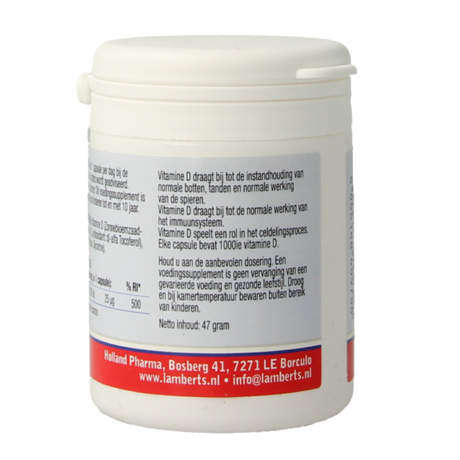 Vitamine D3 1000 UI / 25 mcg 120 capsules