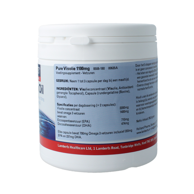 Aceite de pescado puro 1100mg omega 3 180 Cápsulas