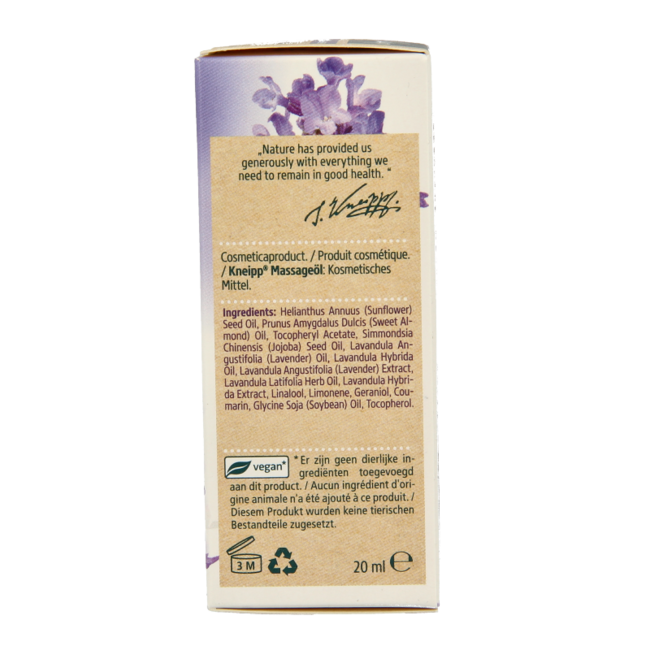 Aceite de masaje relajante lavanda mini 20 mililitros
