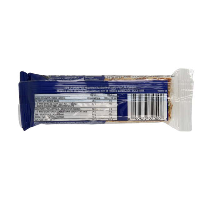 Taste Of Nature Blueberry Getreideriegel Bio 40 Gramm