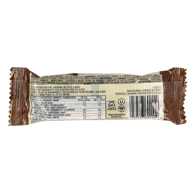 Barrita de cereales con nueces de Brasil bio 40 gramos