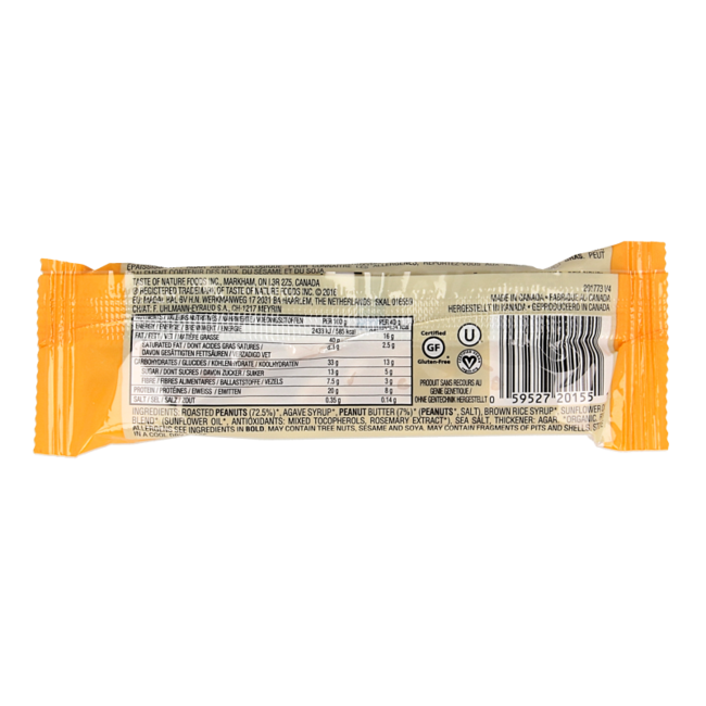 Barrita de cereales con cacahuete bio 40 gramos