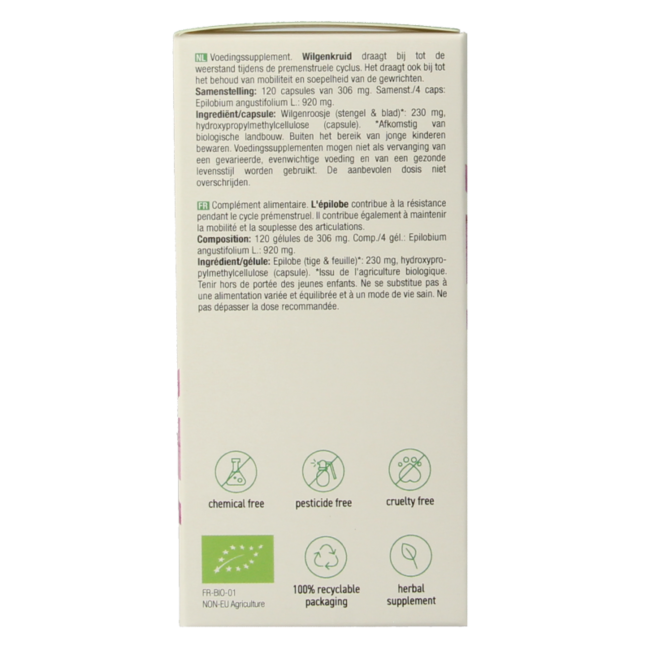 Purasana Willowherb vegan organic 120 Vegetarian capsules