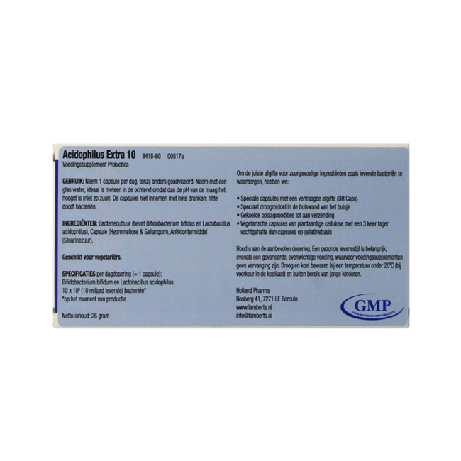 Lamberts Acidophilus Extra 10 60 Cápsulas vegetarianas