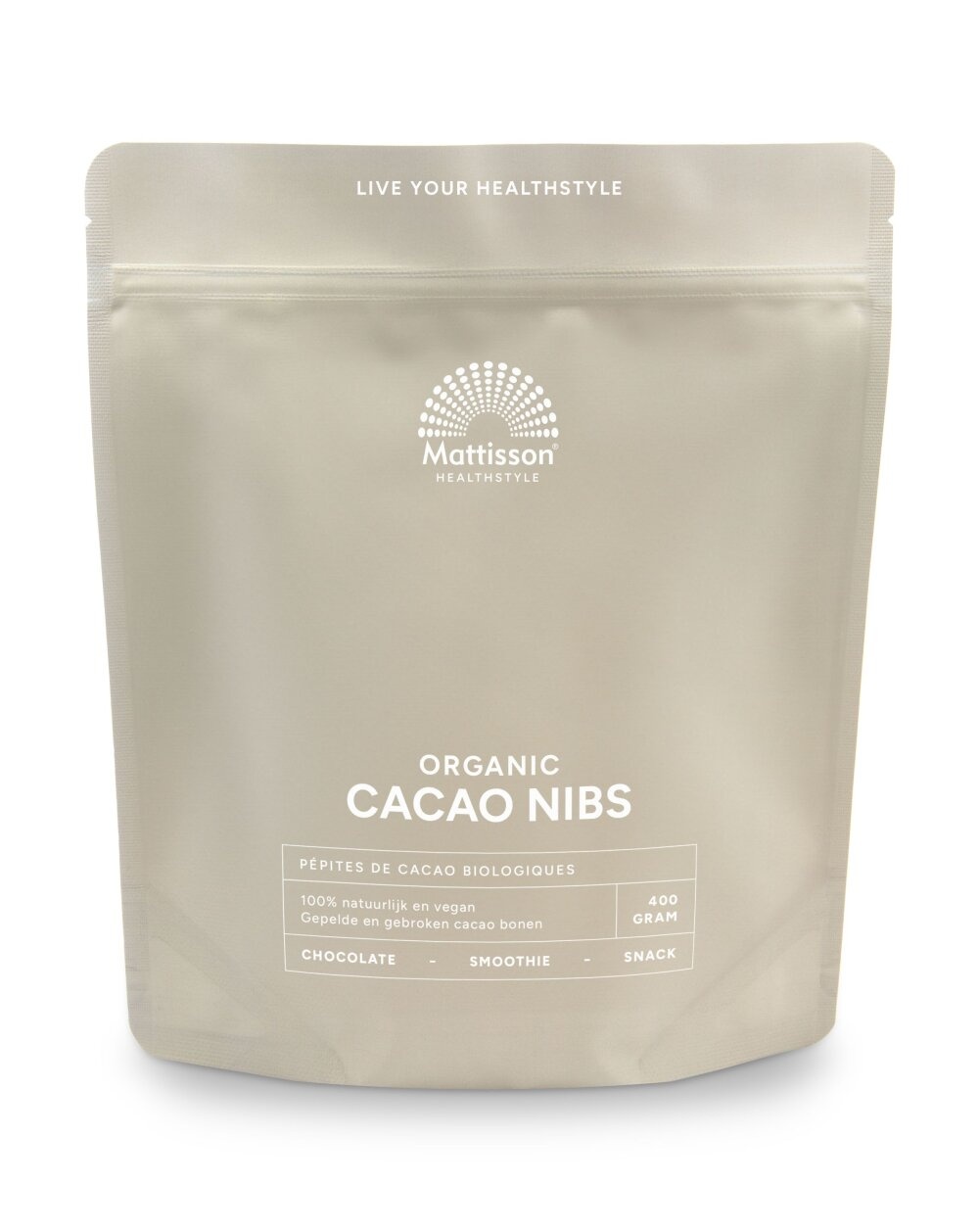 Mattisson Nibs Cacao Crudo Bio 400g - Energia e Benessere