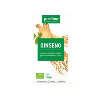Purasana Cápsulas vegetarianas Purasana Ginseng vegano bio 80