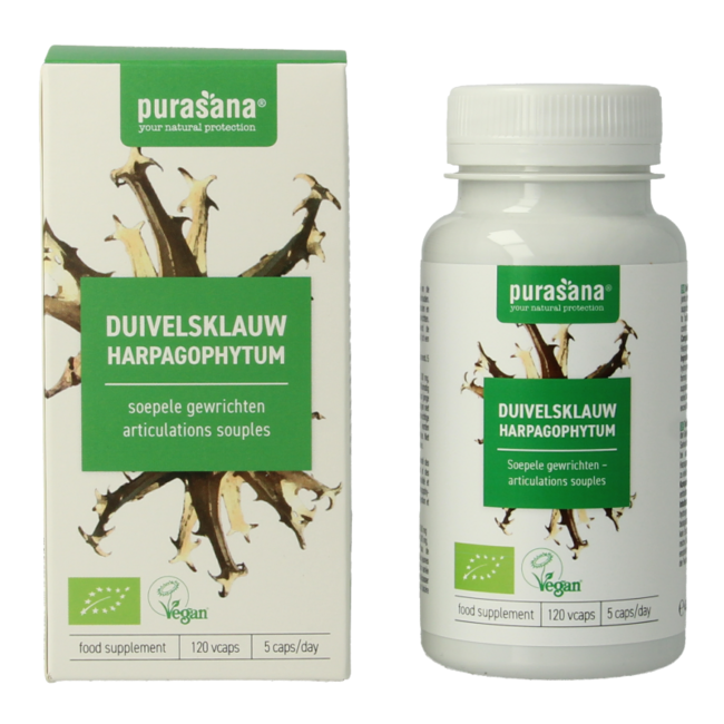 Purasana Harpagofito vegano bio 120 cápsulas vegetarianas