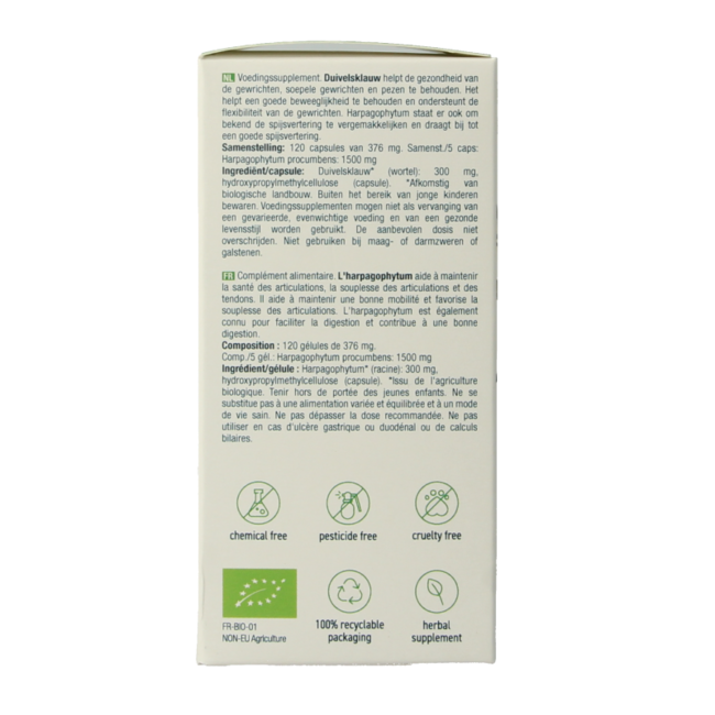Purasana Harpagofito vegano bio 120 cápsulas vegetarianas