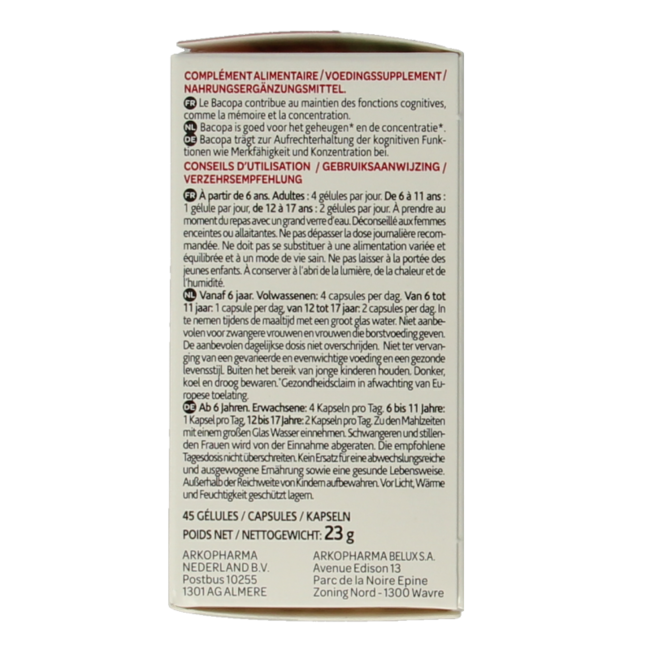 Arkocaps Bacopa 45 Capsules