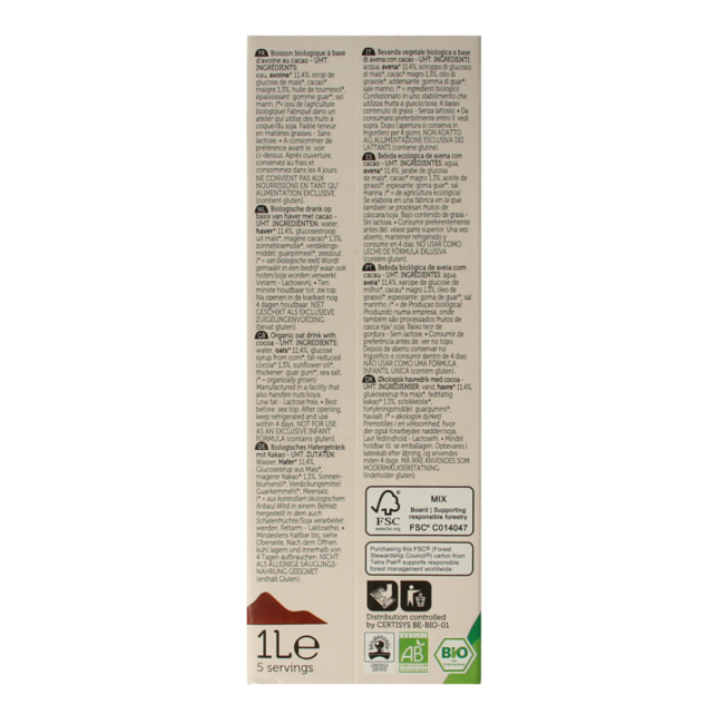 Haferdrink Schoko Bio 1 Liter