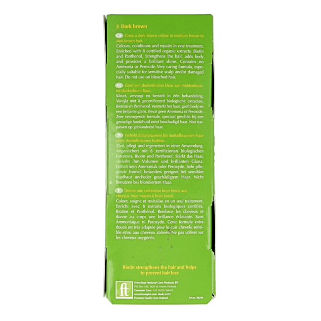 Henna Plus Colour Cream 3 Dunkelbraun 60 Milliliter