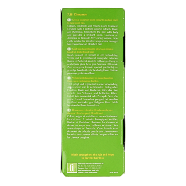 Crema Colorante Henna Plus 7.38 Cannella 60 Millilitri