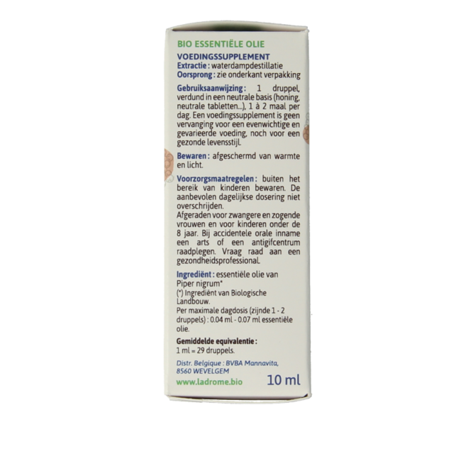 Ladrome Aceite de pimienta negra bio 10 mililitros