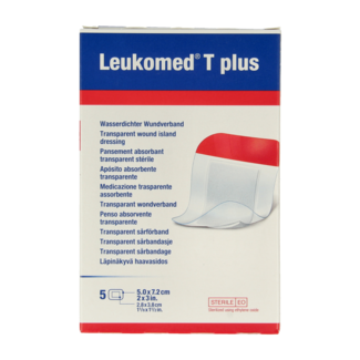 Leukomed Leukomed T Plus Transparent Wound Dressing 5cm x 7.2cm - 5 Pack