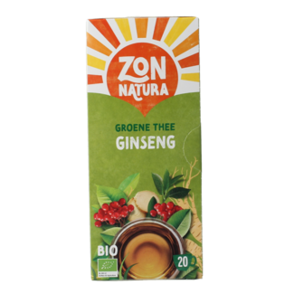 Zonnatura Zonnatura Green tea ginseng organic 20 bags
