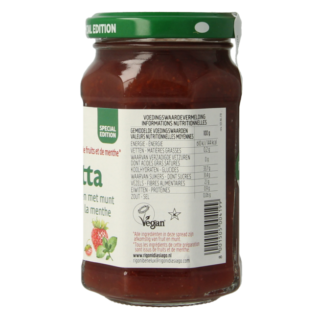 Erdbeeren und Walderdbeeren mit Minze Marmelade Bio 250 Gramm