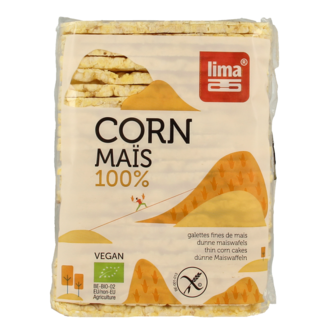 Lima Organic thin rectangular corn cakes 140 Gram