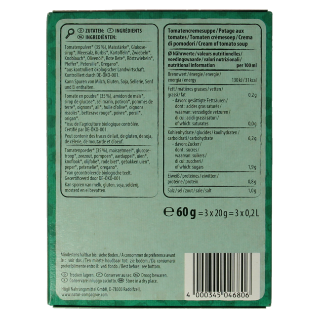 Błyskawiczna zupa pomidorowa Fixe Tasse bio 60 Gram