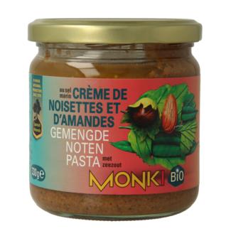 Monki Mieszane masło orzechowe z solą, eko, bio, 330 gramów