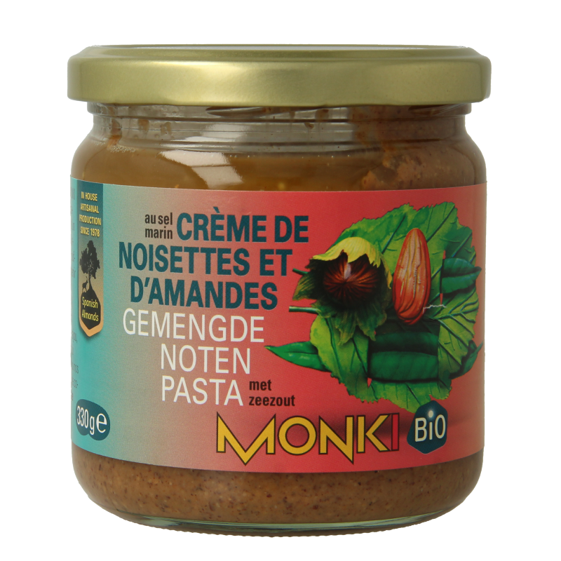 Monki Gemengde notenpasta met zout eko bio 330 Gram