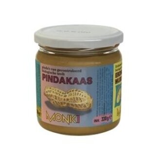 Monki Monki Pindakaas met zout eko bio 330 Gram