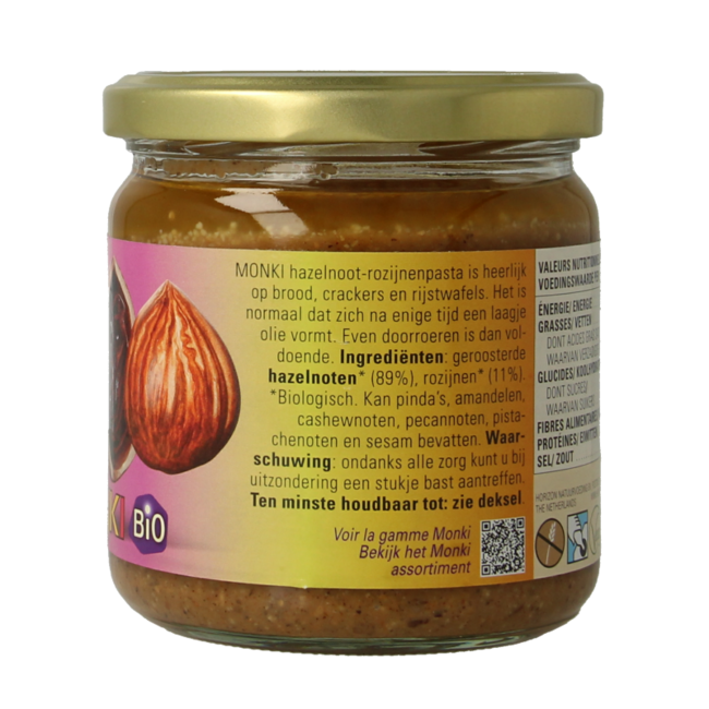 Crema de avellanas y pasas eco bio 330 gramos