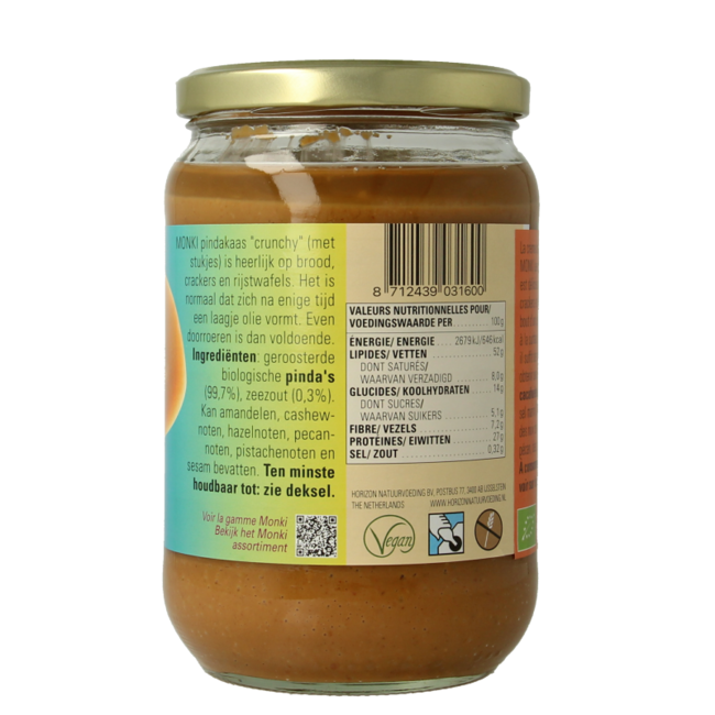 Monki Organic Crunchy Peanut Butter with Sea Salt 650g