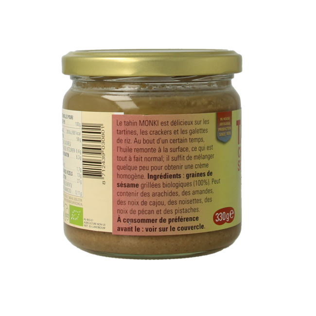 Monki Tahini sin sal eco bio 330 gramos