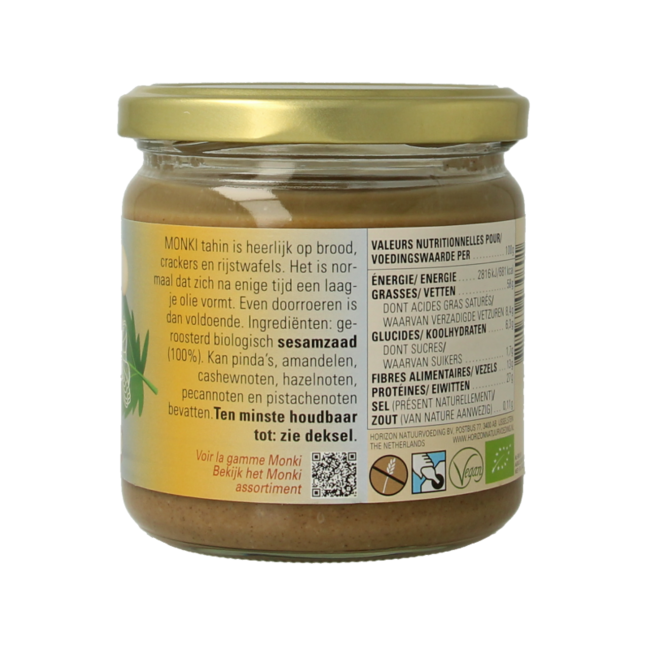 Monki Organic Tahini No Salt 330g