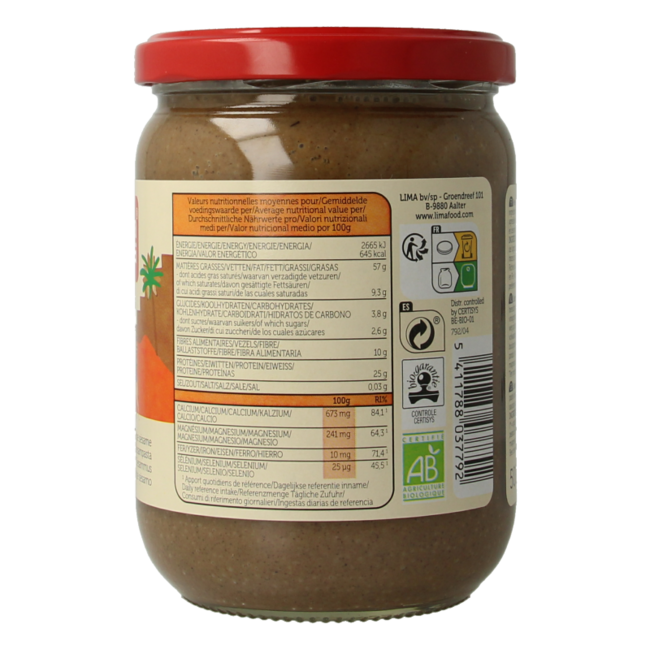 Lima Tahin zonder zout bio 500 Gram