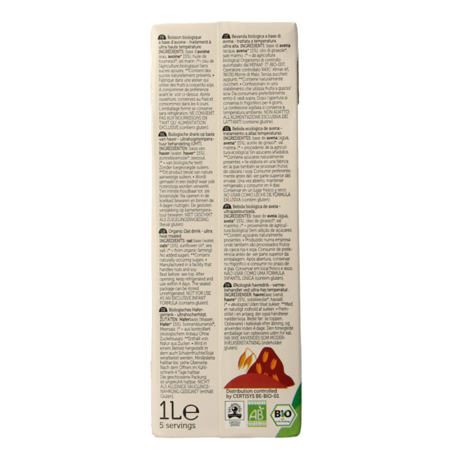 Oat drink natural organic 1 Litre