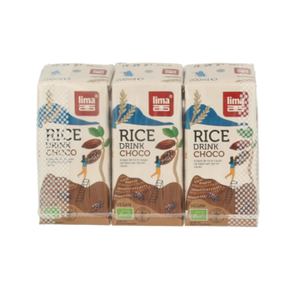 Lima Lima Bebida de arroz choco calcio 200ml bio 3 unidades
