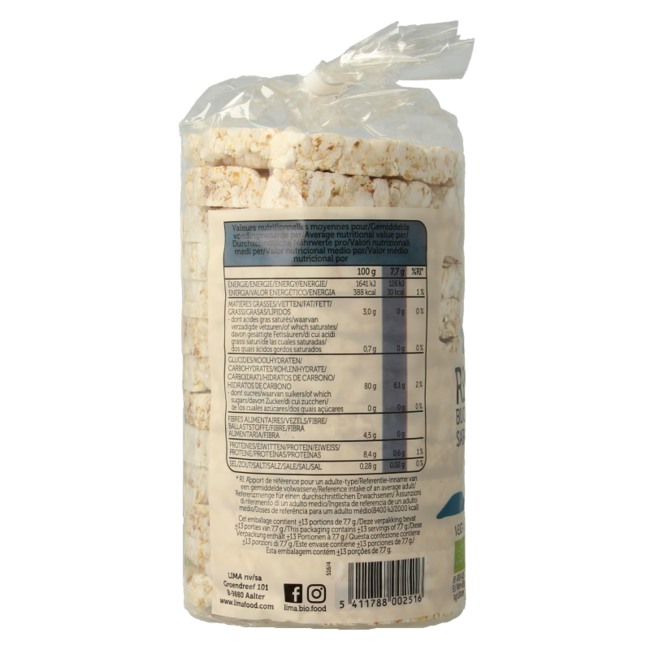 Lima Tortitas de arroz con trigo sarraceno bio 100 Gramos