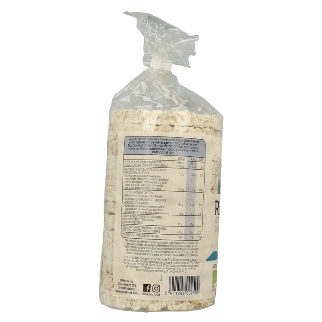Rijstwafels zonder toegevoegd zout bio 100 Gram