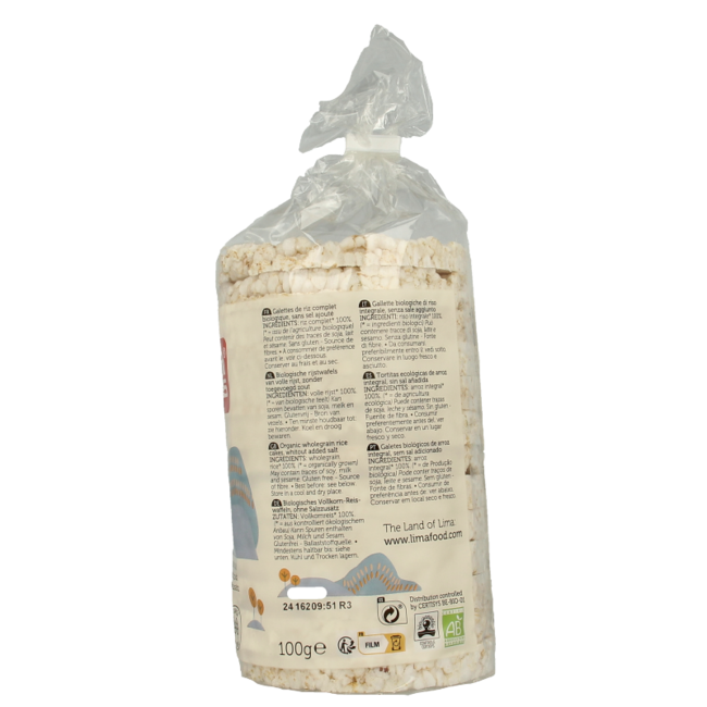 Rijstwafels zonder toegevoegd zout bio 100 Gram