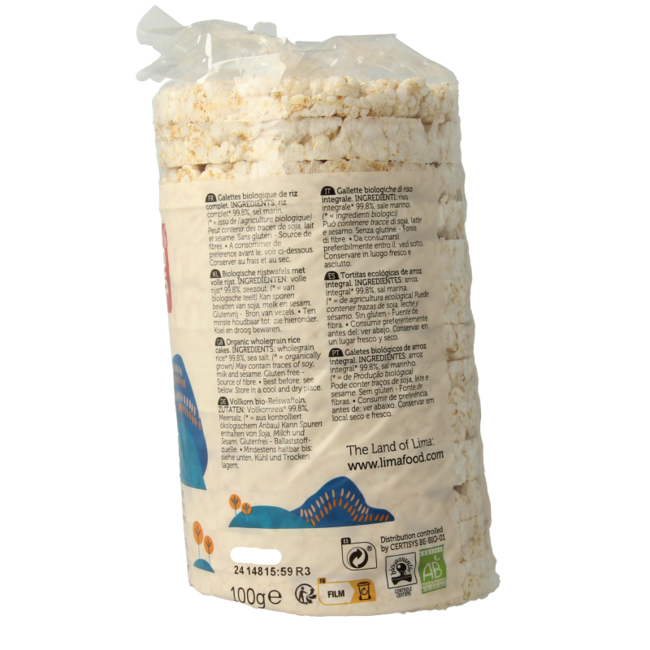 Wafle ryżowe z solą, bio, 100 gram