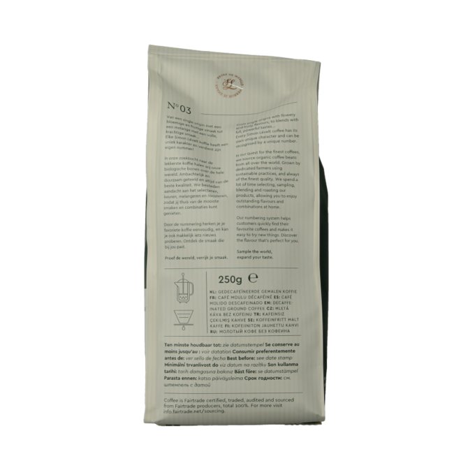 Cafe organico senza decaf bio 250 Gramm