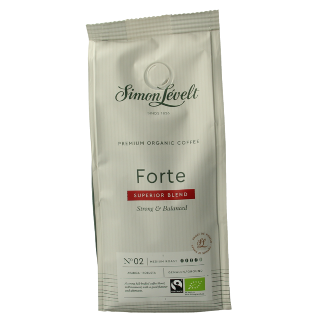 Simon Levelt Cafe organico forte snelfilter bio 250 Gram
