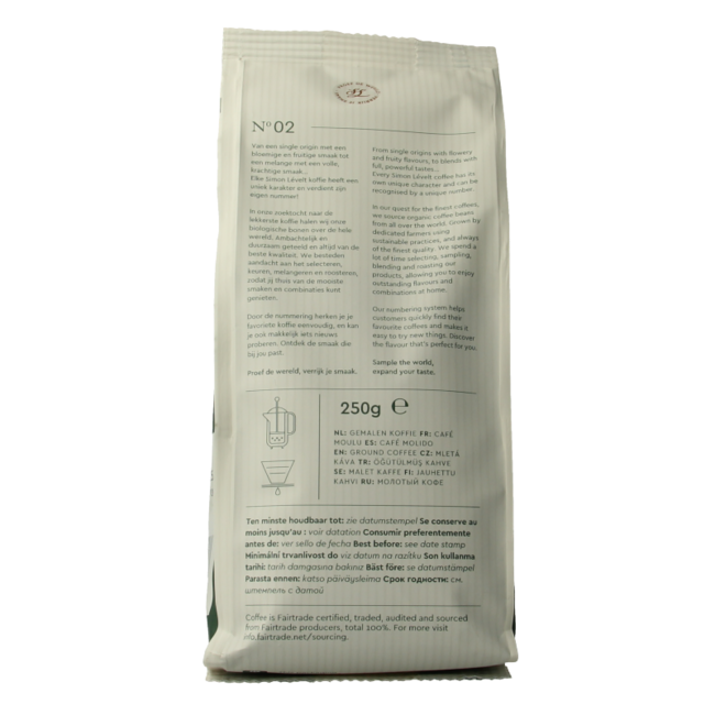 Simon Levelt Cafe organico forte filter coffee organic 250 Gram