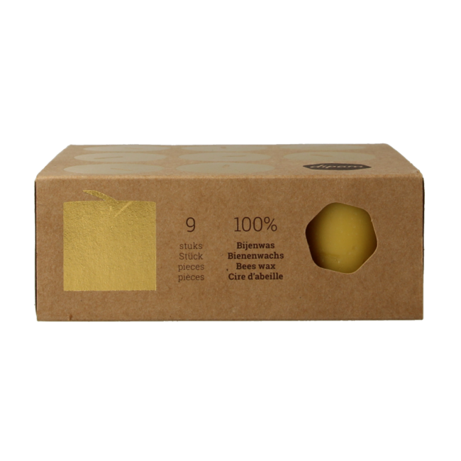 Bougies chauffe-plat en cire d'abeille en boîte, 9 pièces