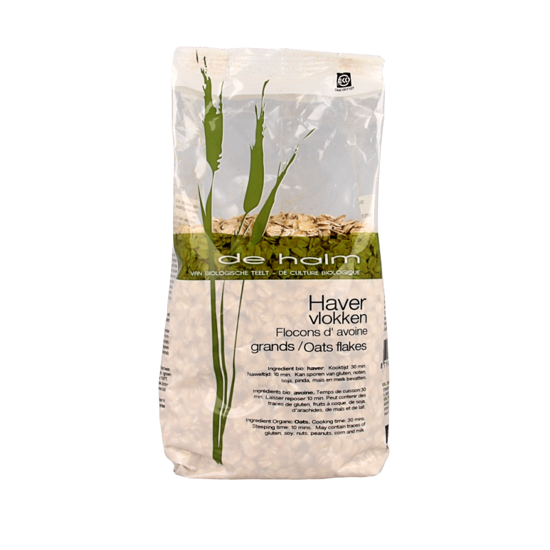 De Halm Havervlokken grof bio 500 Gram