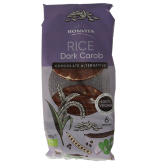 Bonvita Organic rice cakes with pure carob 100g