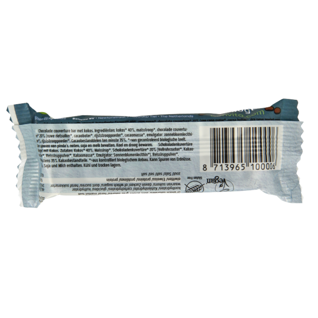 Barrita Bonbarr de coco y chocolate con leche ecológica 40 Gramos