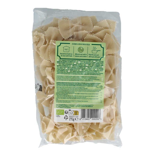 Bioidea Farfalle butterfly pasta white organic 275 Gram
