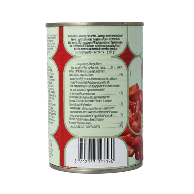 Kawałki pomidorów w puszce bio 400 Gram