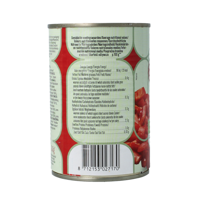Tomates troceados en conserva bio 400 gramos